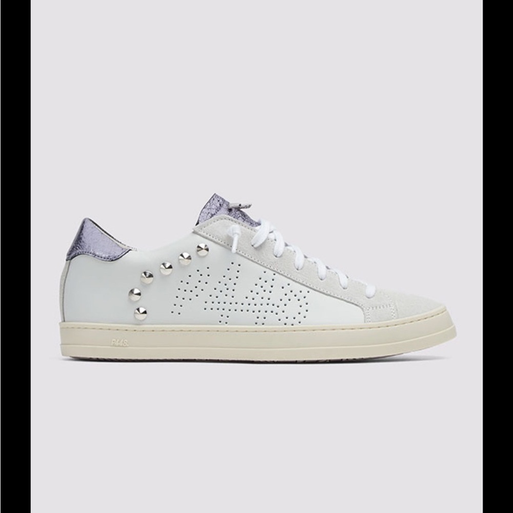 P448 Studded Lilac & White Leather Sneakers - 40 EU (9 US)
